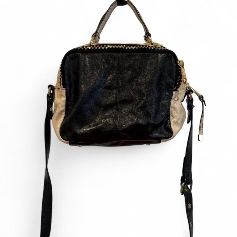 Black and Tan Leather Handbag